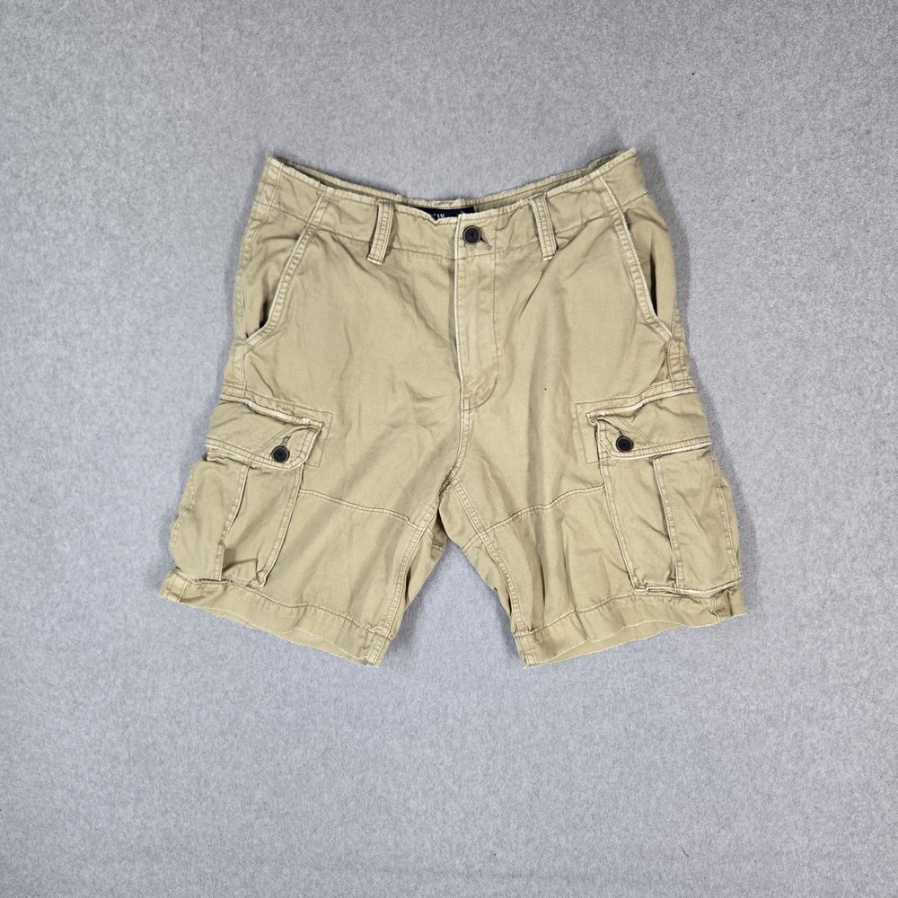 American Eagle Men Shorts 36 Khaki Cargo Twill Preppy 10" Inseam Casual Summer